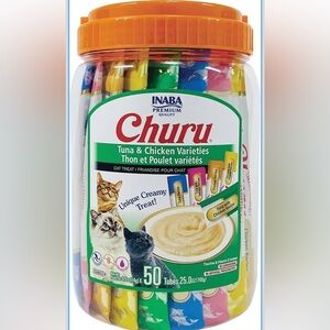 Ina Churu Cat Treat Tubes - Yellow, Blue, Pink, Green, Gold